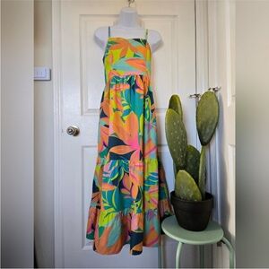 Colorful Tropical Maxi Dress